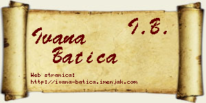 Ivana Batica vizit kartica